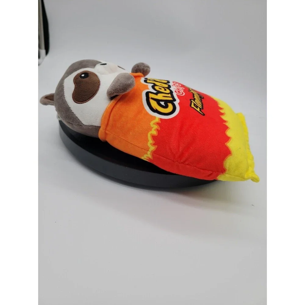 Cheddar Chips Flaming Hot Parody Pals Chip Bag Raccoon Plush Toy 10.5
